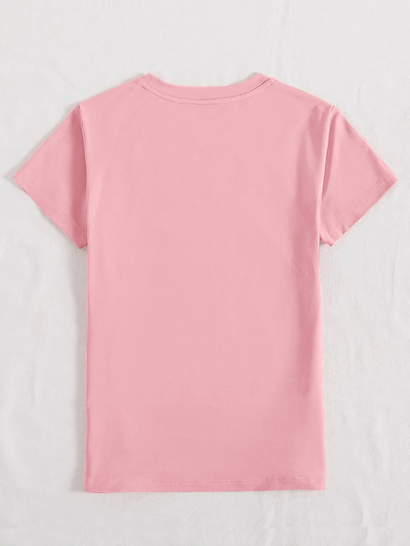 Letter Graphic Round Neck Short Sleeve T Shirt
