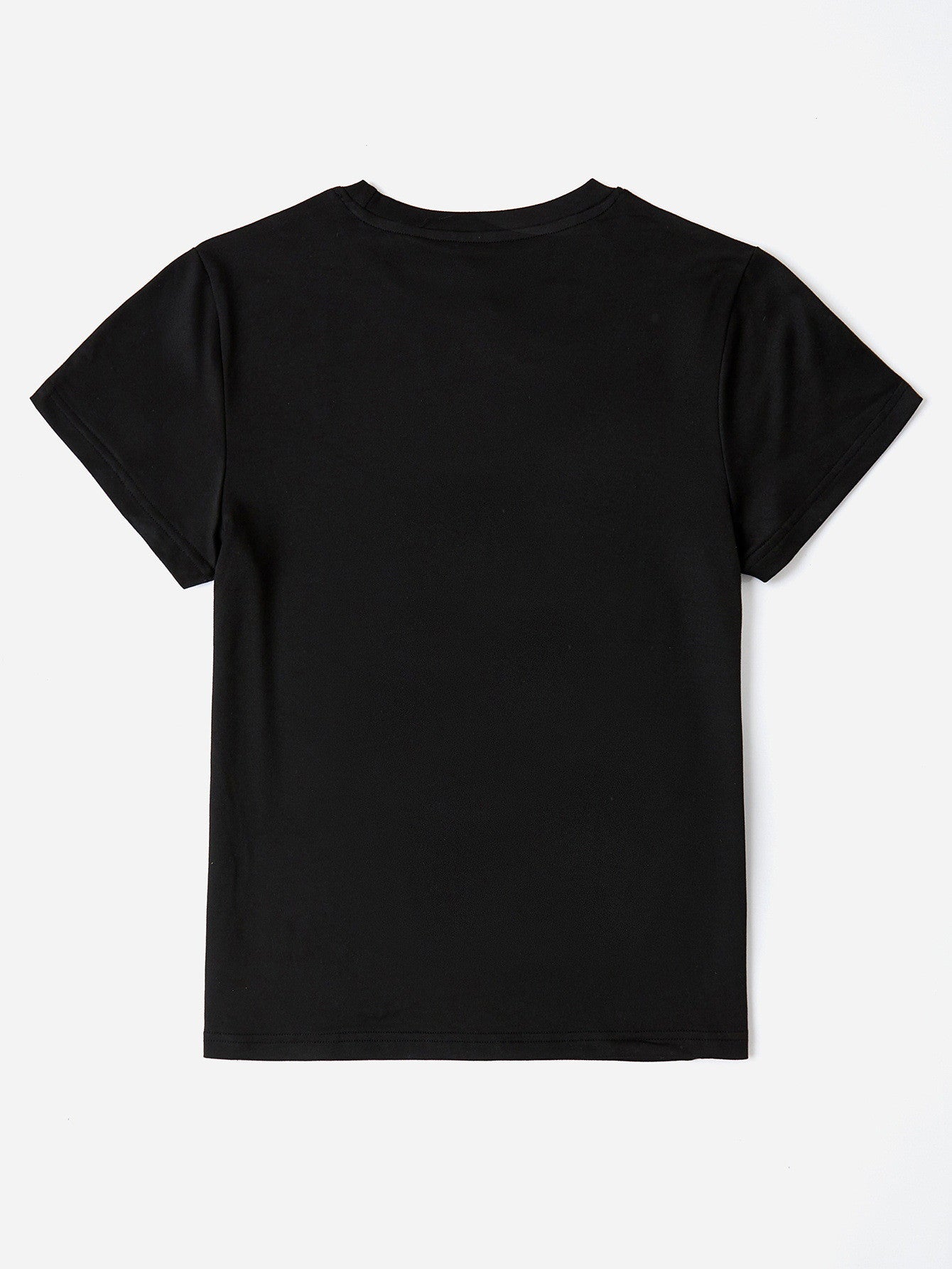 Letter Graphic Round Neck Short Sleeve T Shirt