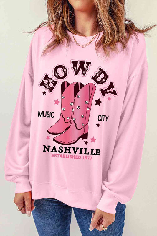 COWBOY Graphic Round Neck Sweatshirt