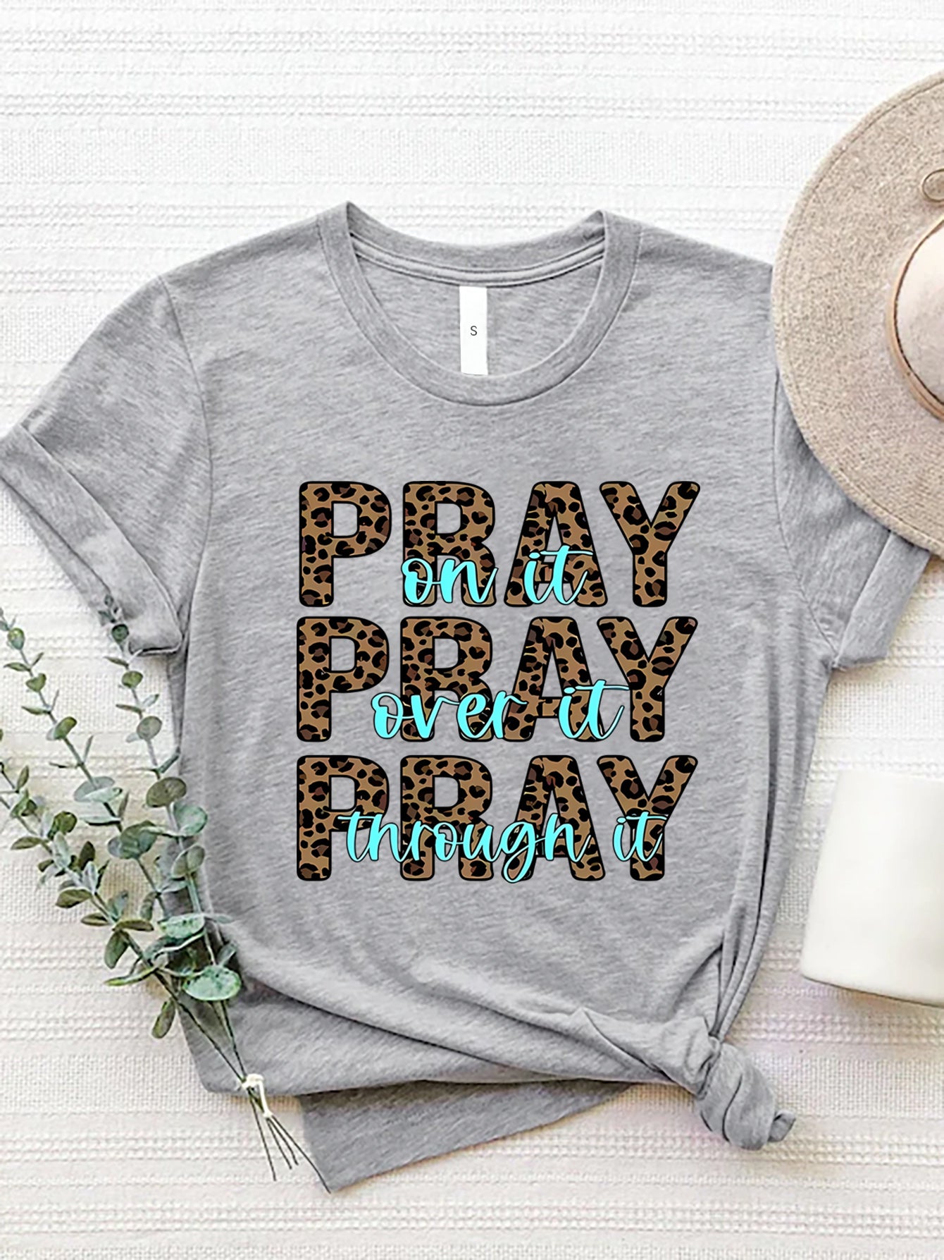 Letter Graphic Round Neck Short Sleeve T Shirt
