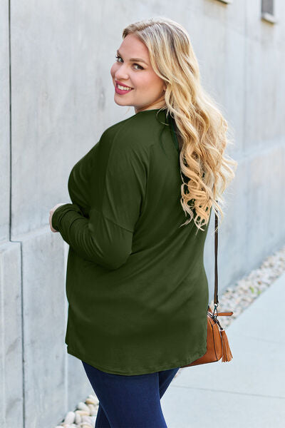 Basic Bae Full Size Round Neck Dropped Shoulder Tee Shirt
