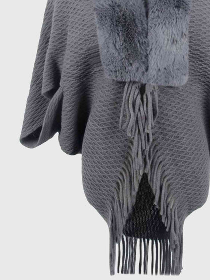Front Fringe Hem Poncho