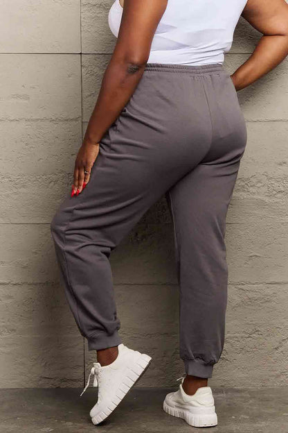 Full Size Drawstring Heart Graphic Long Sweatpants