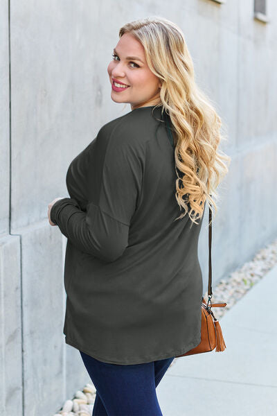 Basic Bae Full Size Round Neck Dropped Shoulder Tee Shirt