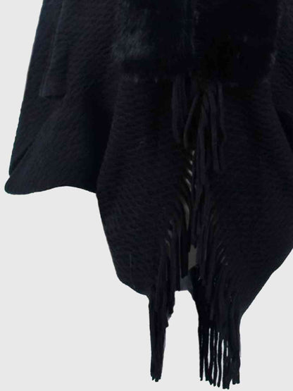 Front Fringe Hem Poncho