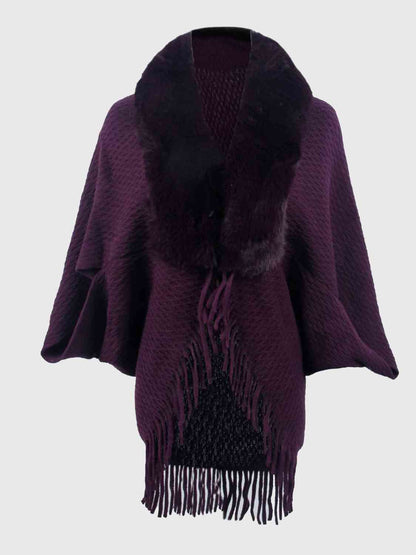Front Fringe Hem Poncho