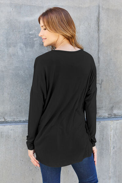 Basic Bae Full Size Round Neck Dropped Shoulder Tee Shirt