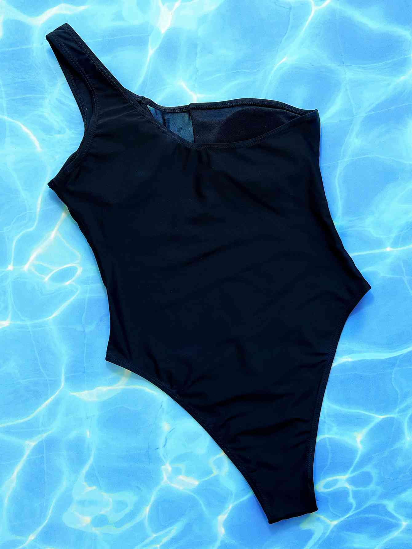 Black Magic One Shoulder Sleeveless Swimsuit