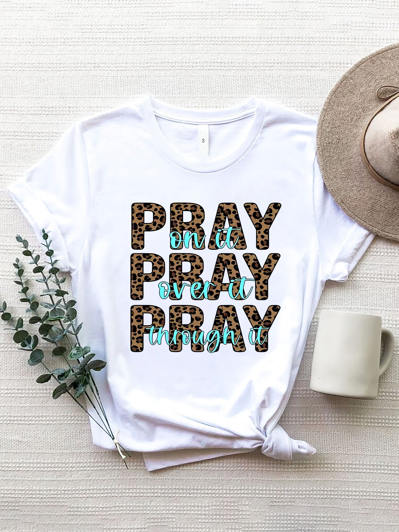 Letter Graphic Round Neck Short Sleeve T Shirt
